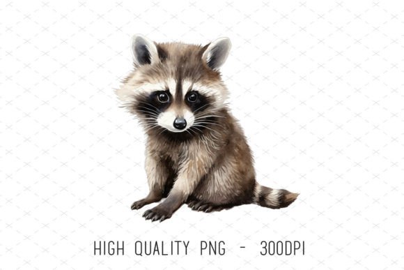Adorable Raccoon Watercolor Clipart: A Creative Asset