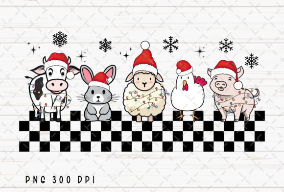 Christmas Farm Animals Cow Animal Lover: A Festive Sublimation Design