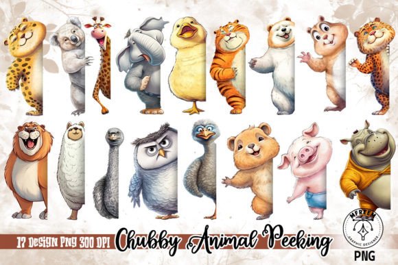 Chubby Animal Peeking Clipart PNG: Your Go-To Adorable Design Asset