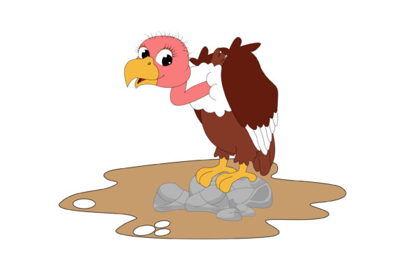 Cute Vulture Animal Cartoon: A Playful Asset for Modern Designers