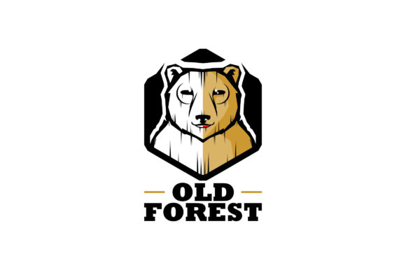 Forest Bear Wooden Animal Illustration: A Rustic Asset for Adventure Brands