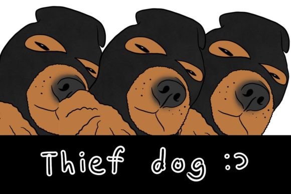 Funny Thief Dog, Lovely Animal: A Playful Asset for Creative Projects