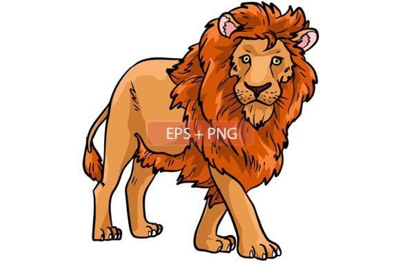 Lion Mammals Animal Illustration: A Versatile Design Asset
