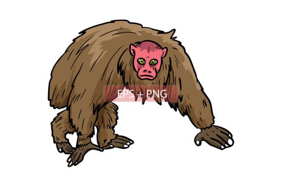 Uakari Ape Animal Illustration: A Bold Asset for Your Creative Toolkit