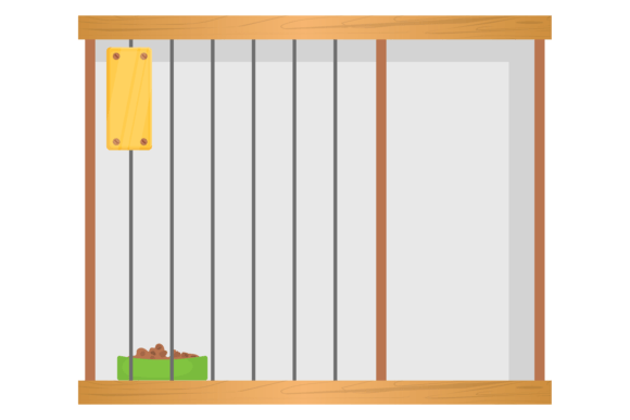 Understanding the Empty Pet Shelter Cage with Animal Food Visual Asset