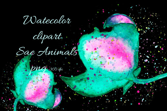 Watercolor Clipart Animal Sea Stingray: A Splash of Marine Elegance