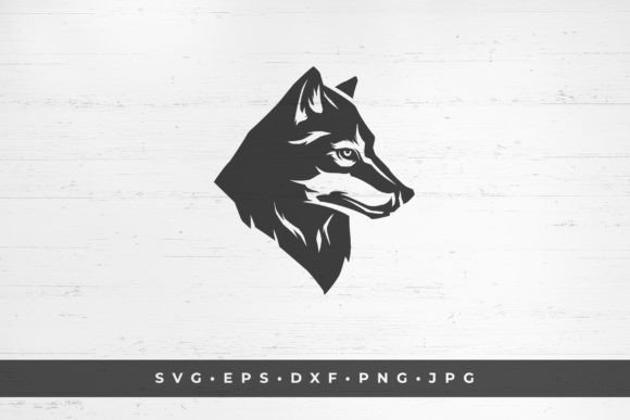 Wolf Canine Carnivorous Wild Animal Head: Bold Design Asset