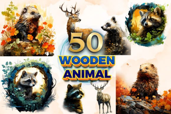 Wooden Animal Clipart & Sublimation 2: Your Go-To Design Asset