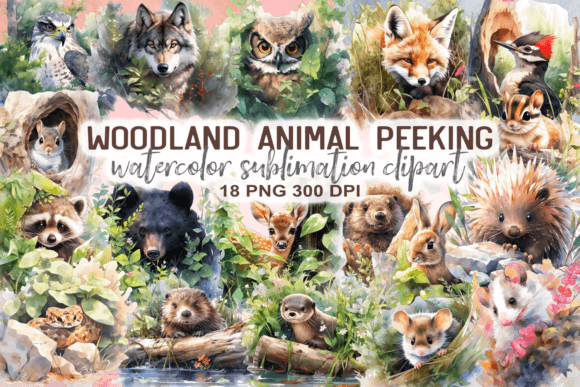 Woodland Animal Peeking Clipart: Design Magic Unleashed